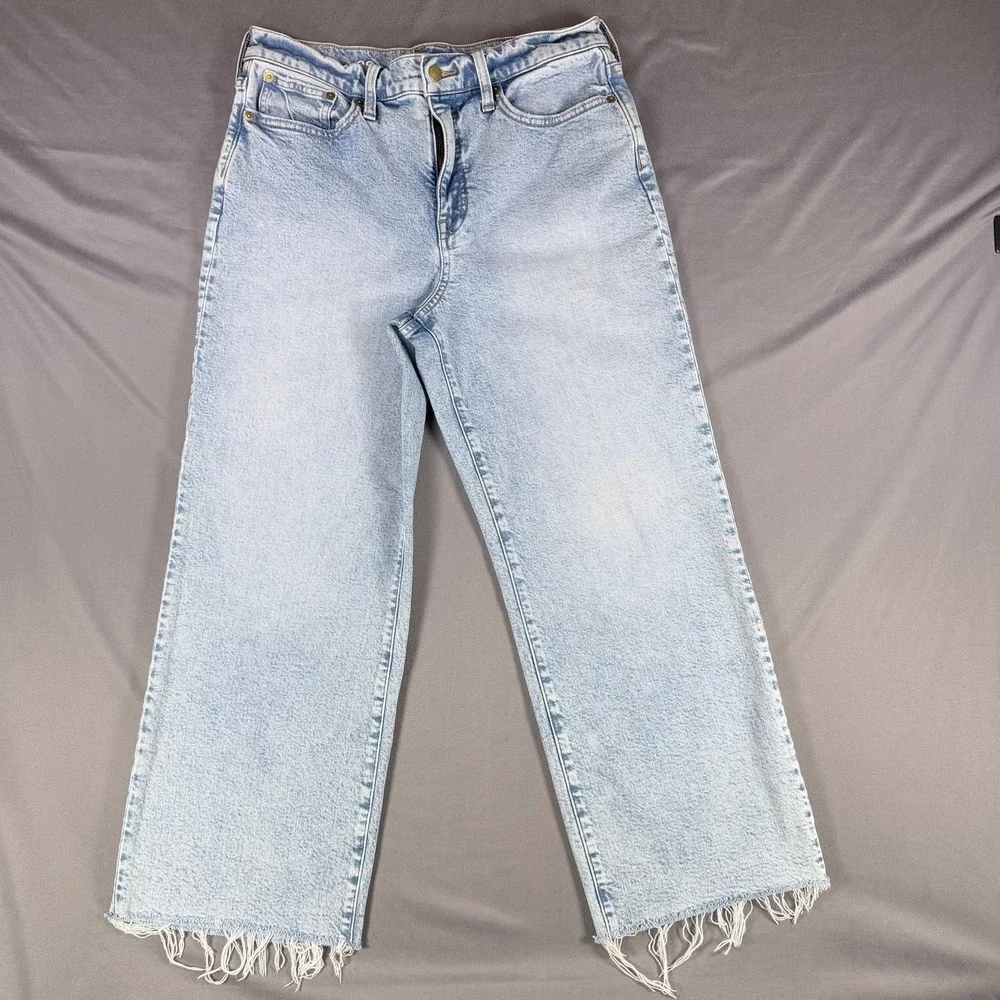J.Crew Womens 29 Light‎ Wash Cotton Slim Wide Leg Denim Jeans BR131 Re-Imagined